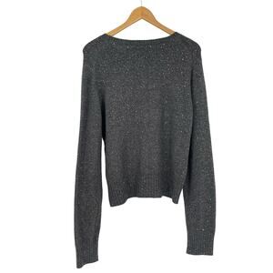 J Crew Alpaca Wool‎ Blend Rhinestone Gray Sweater Size XL Glam Quiet Luxury Soft